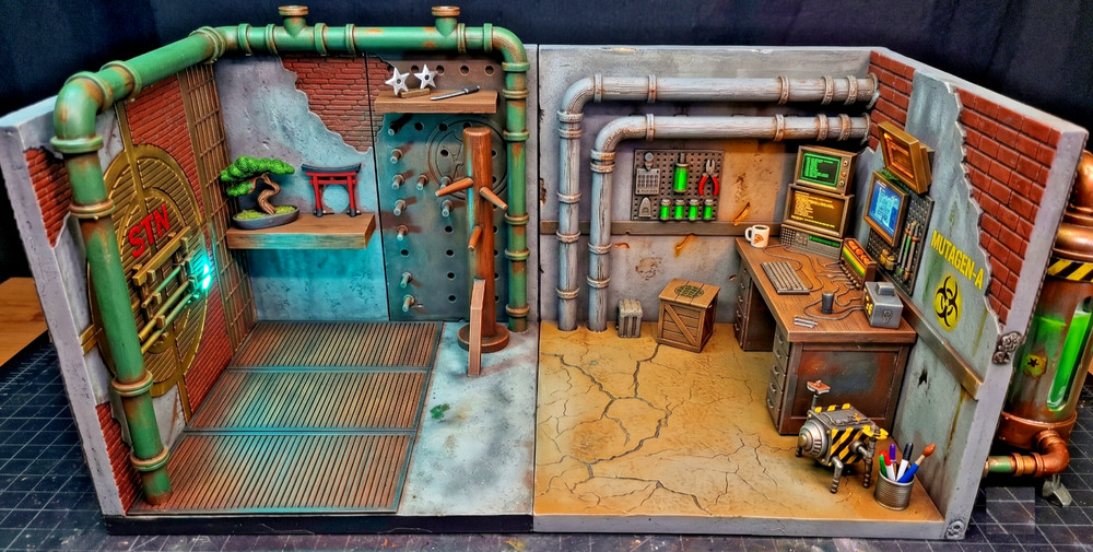 TMNT-Inspired Turtles Lair Diorama Set Donatello’s Lab & Leonardo’s Ninja Dojo