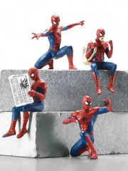 Set 4pcs Marvel Spider-Man Action Figure Mini Toy Model Collectible Gift