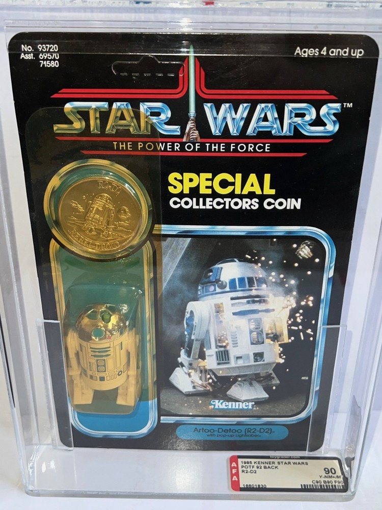 Star Wars Vintage Kenner 1985 POTF 92 Back R2-D2 w/POP UP Saber Graded AFA 90!!!