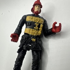 Chap Mei Fire Fighter Fireman Action Figure Black, Yellow Red Helmet 4″ Figurine