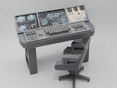 Custom 1:12 Mission Control Radar Panel w/ Operator Chair Diorama Prop Set TYPE1