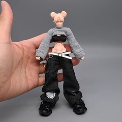 1/12 Scale Sexy Crop Top Baggy Casual Jeans Model For 6″ Romankey Action Figures