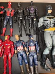 Marvel And Batman Figurines. 12” And 19” Batman All Good Condition Whole Lot