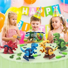 Dinosaur Toys for 3, 4, 5, 6, 7 Year Old Boys, Take Apart Toys with Drill for…