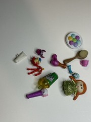 Mixed Mini Toy Figures & Doll Accessories 13 Piece Lot Used