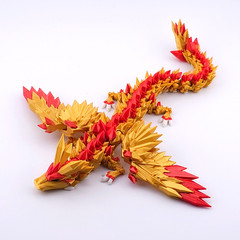 Lot 4 Articulated Winged Dragon Toys 11.25″ 3D Printed Dragon Fidget Desk Pets