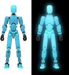 Lucky 13 Mini Robot Action Figure – Elegant 3D Printed Glow-in-the-Dark Design