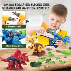 Dinosaur Toys for 3, 4, 5, 6, 7 Year Old Boys, Take Apart Toys with Drill for…