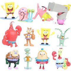 12PCS SpongeBob SquarePants Patrick Squidward Figures Model Toys Collection Gift