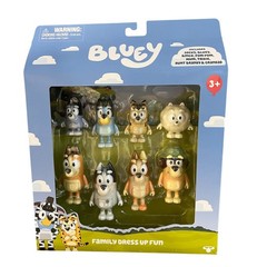 Bluey Friends – Family Dress Up Fun – 8 Figure Multi Pack – Bluey Trixie – New