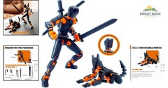 Assembly Completed T13 Action Figure, Black and Orange 3D Printed Collectible