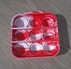 CVS Branded Silicone Pop It Fidget Toy Red White Marble Sensory Stress Relief