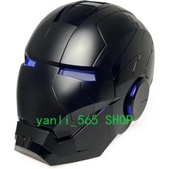 Full Black Iron Man 1:1 MK5 Jarvis Deformable Voice Control Wearable Helmet Mask