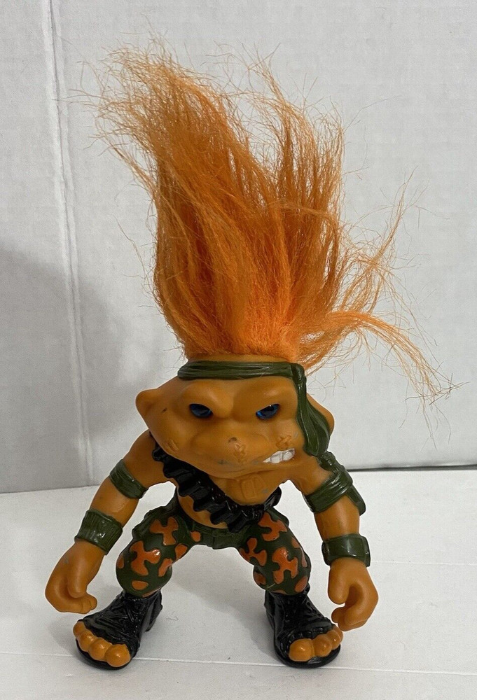 Battle Trolls Sargeant Troll Camouflage Orange Hair Hasbro 1992