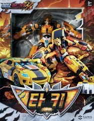 Metal Cardbot W TACHY Yellow Cheetah Sports Car Transforming Robot