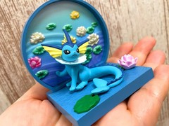 Vaporeon eevee Re-Ment Wanomado Japanese Window Pokemon Center Figure rement