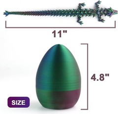 3D Printed Articulated Crystal Dragon Egg PLA Flexible Joints Mystery Dragon Toy