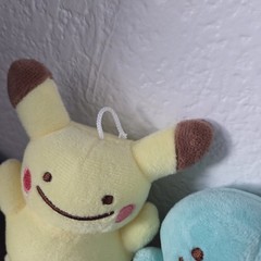 5 mini ditto faced Pokemon plushies set Kawaii Pikachu Charmander Bulbasaur