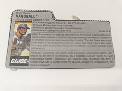 Vintage Hasbro 1988 Hard Ball v1 GI Joe Action Figure with Weapon & Card