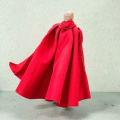 PB-HDC-RED: 1/12 wired Hooded cape for 6″ figure – Red