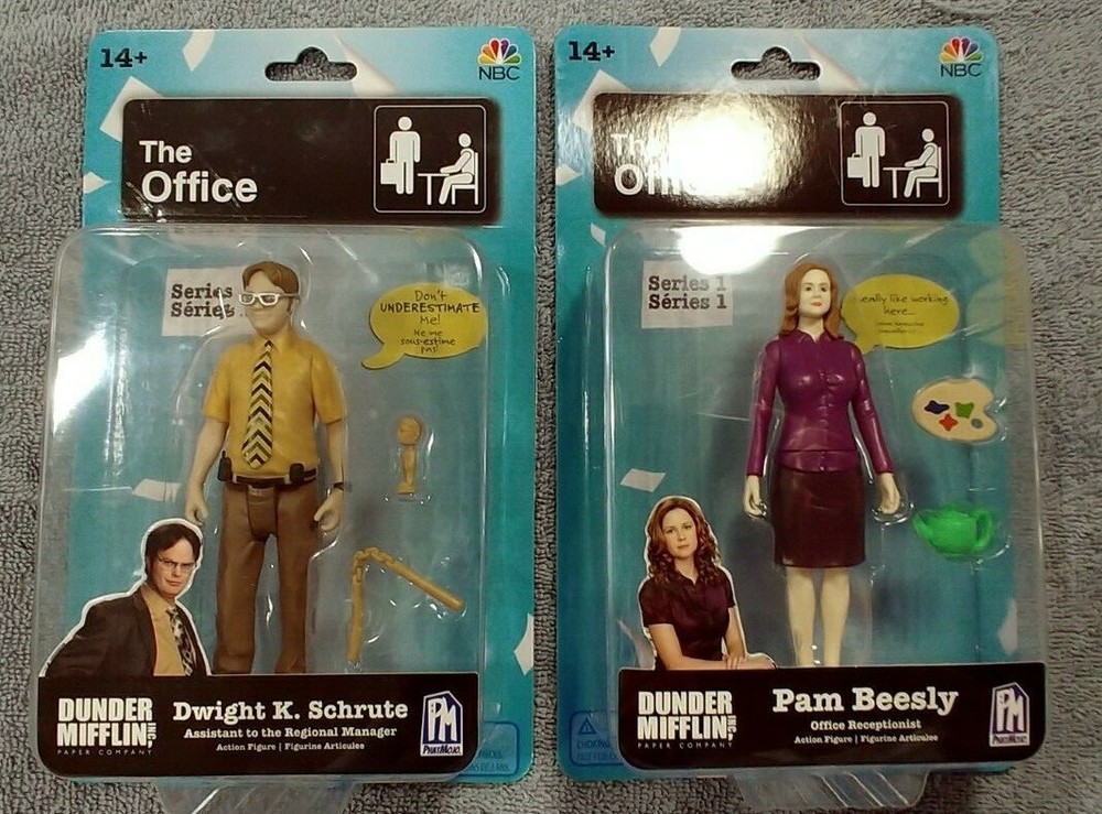 The Office Figures Dwight Schrute & Pam Beesly PhatMojo Dunder Mifflin NBC PM