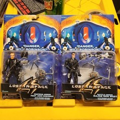 Lot Of 2 Lost in Space Major Don West Prof John Robinson 4.5 Action Figure 1997