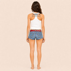 1/6 Tank Top Denim Shorts Belt Outfit Set For 12″ PHICEN Hot Toys Female Figure