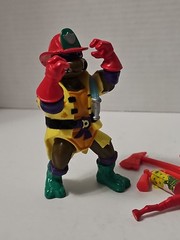 Vintage 1991 TMNT HOSE EM DOWN DON 100% COMPLETE Firefighter MINT Ninja Turtles