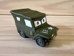 DISNEY PIXAR CARS Sarge Military Jeep Truck Vinyl Bath Toy Figure Disney Store