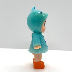 New Kewpie/Angel Collectible Mini Figure, Blue Hippo w/Raincoat, Open Blind Box