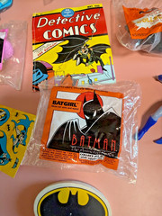 Batman Vintage Small Figures and Stickers and Comic Book Lot