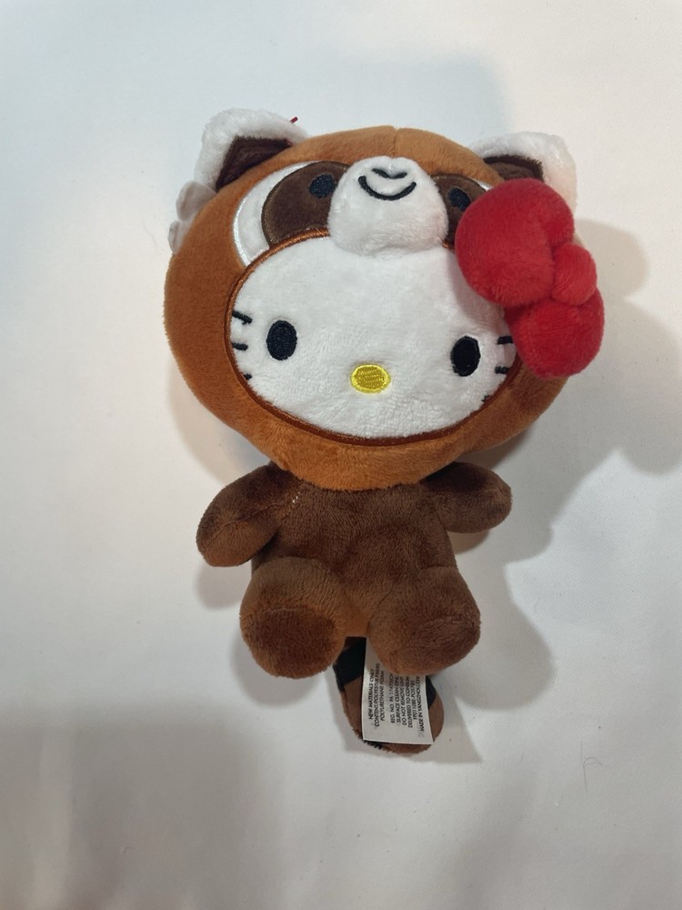 Hello Kitty plush Toy Dressed as Red Panda Bear 6 inch tall by Sanrio