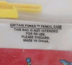 1988 Toybiz Captain Power Pencil Case Set Pencils Ruler Eraser