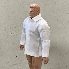 SU-SH-WHT-L: 1/12 white dress shirt for 6″ Vtoys Mezco GWToys muscular body