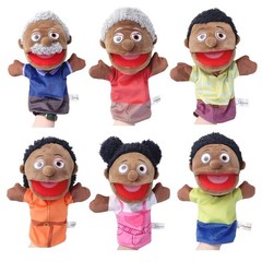 Family Hand Puppet Set Dad Mom Brother Sister Soft Plush Learning Baby Toy Gifts