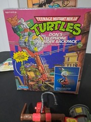 Vintage TMNT Don’s Telephone Line Rider Backpack 1991 W Box Rare