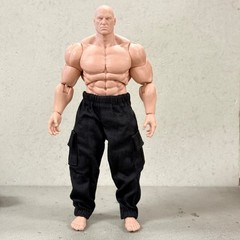 PB-MUF-PT-BLK: Black Cargo Pants for 7″ WWE or Muff Toys Adam Muscle Body