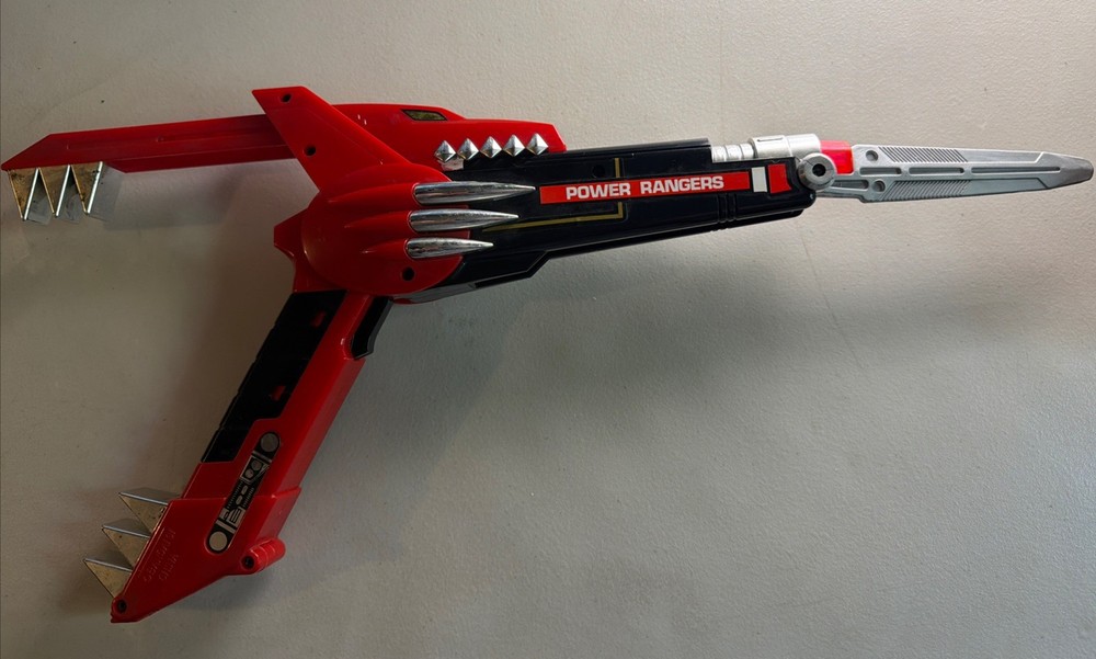 1991 Red Blade Blaster Gun Mighty Morphin Power Rangers MMPR WORKING Vintage