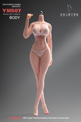 YM507 1/6 Big Bust Slender Waist Muscular Female Body Pale+Details 12” Figure