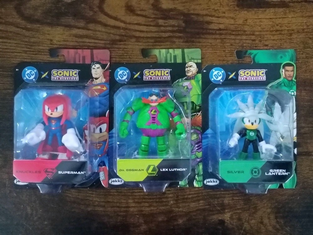 3-PK SONIC Hedgehog DC Comics 2.5″ Eggman Lex Knuckles Superman Silver Lantern