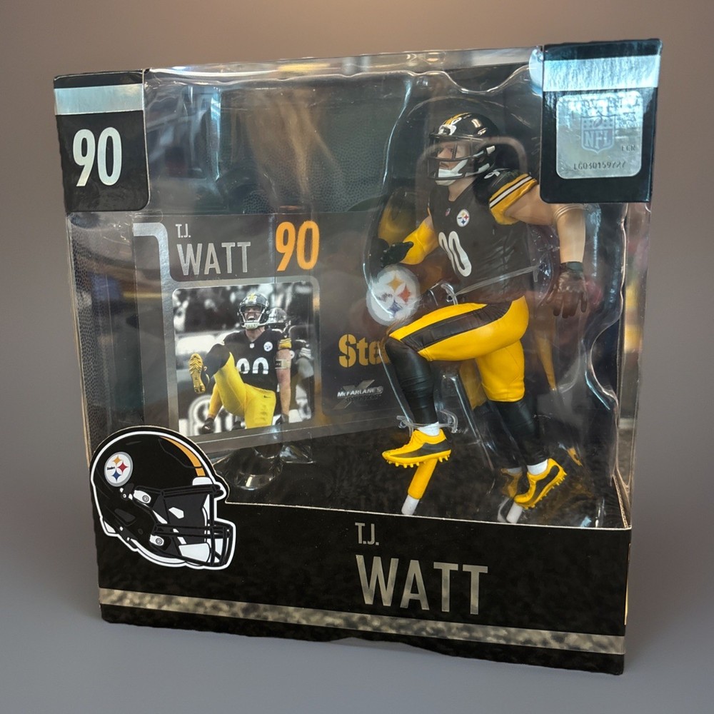 McFarlane NFL Sports Picks T. J. Watt Pittsburgh Steelers Figure #19 Mint In Box
