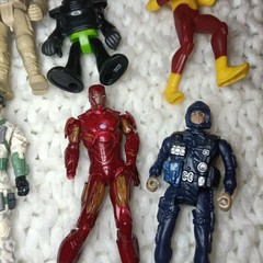 Action Figures Lot Of 13 Mixed Lot With Carrying Case