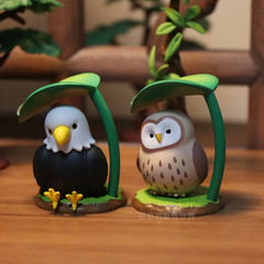 Rainy Day Animals and Birds Hiding under Leaves Figurines Blind Box Toys Chirps