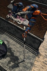 Deathstroke Batman Action Figure w/ Alt Head Hands Sword Staff