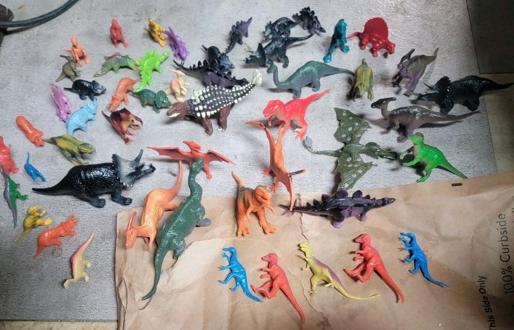 Big Variety Lot Of 50+ Dinosaurs Multiple Sizes From Miniature To Small 1”-5”
