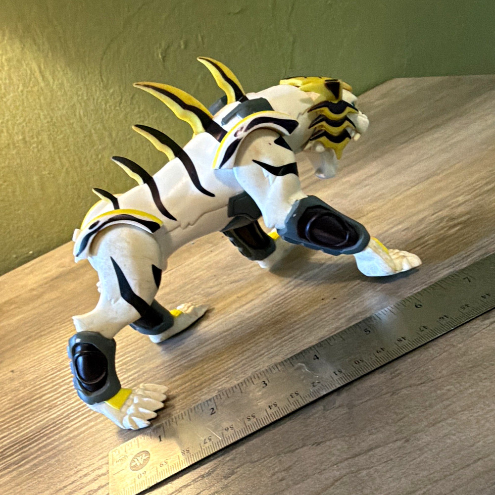 White Tiger/Cat Action Figure Toy, Plastic, White Black Yellow Gray Colors