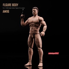 In STOCK 1:12 Flexible Male Joint Suntan Figure Body Head Doll Model Action Toy