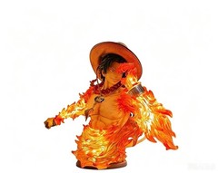 One Piece Portgas D Ace LED Figure PVC Anime Collectible Statue