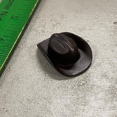 SU-RBH-BRN: 1/12 scale Dark Brown Cowboy Fedora Hat for 6″ ~ 7″ action figures