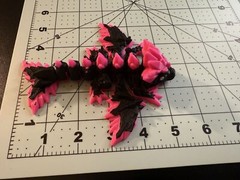 Articulated Baby Crystal Dragon Wyvern 5.5 inch Black Pink